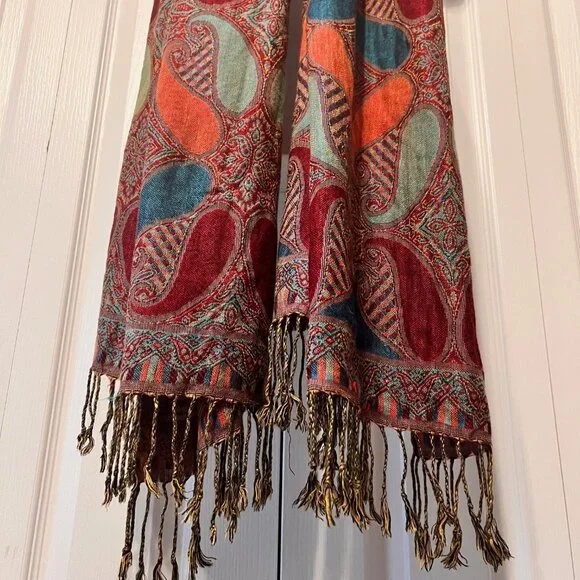 Pashmina Cashmere Scarf-Beautiful Bright Colors-27" x 86"- Warm/Cozy-Versatile - Picture 11 of 16
